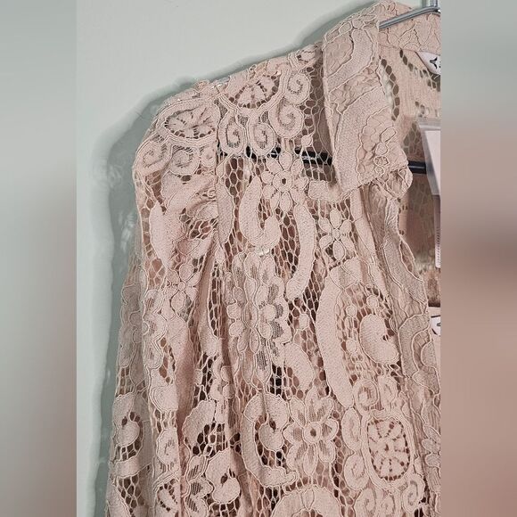 NWT Lace Long Sleeve Blouce Jacket & Camisole Set Size L PeachyPink. - Picture 3 of 7